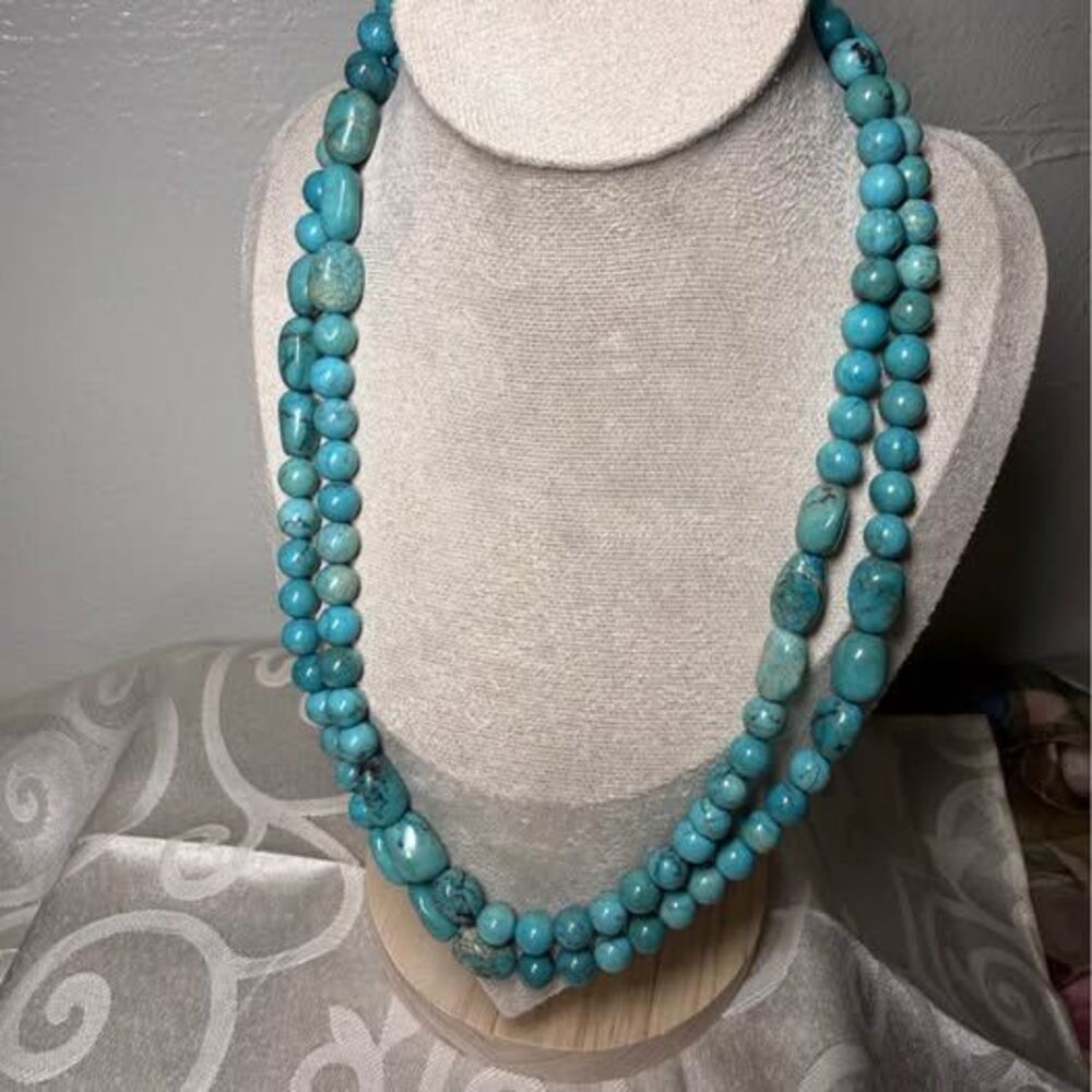 Authentic Jay King Desert Rose Trading DTR Genuine Turquoise 40-Inch Necklace